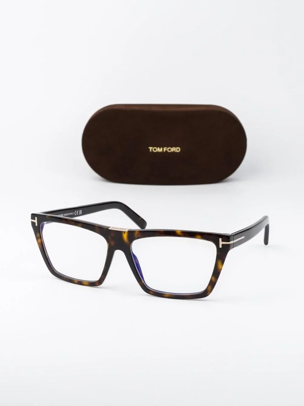 Tom Ford Women Eyeglasses Havana Cat Eye FT5912-B 052 NEW AUTHENTIC